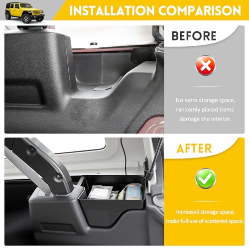 Rear Trunk Organizer for 2018-2023 Jeep Wrangler JL JLU 4XE 4 Door Accessories, Wheel Well Storage Bin Trunk Side Storage Box Cargo Tray for 18-23 Wrangler JL 4dr(Not for Gladiator/JK) - color: 18-23 JLU(2pcs Left+Right)