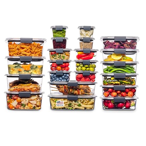 Rubbermaid Brilliance BPA Free 44-Piece Food Storage Containers Set Airtight Leak-Proof with Lids for Meal Prep Lunch and Leftovers - size: 44-Piece