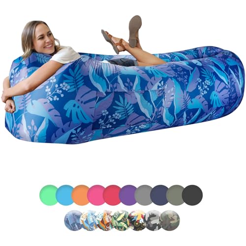 WEKAPO Inflatable Couch Air Lounger Chair - Camping & Beach Accessories, Portable Blow up Sofa for Hiking, Lawn, Indoor/Outdoor Movies & Music Festivals. Lightweight and Easy to Set Up Air Hammock - color: B Palma