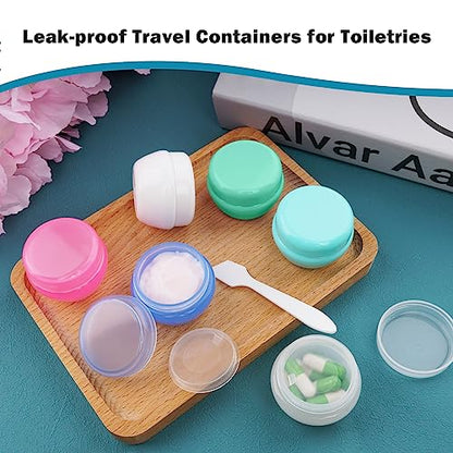 Cosywell Travel Containers - 6PCS Refillable Leak-proof Cream Jars for Toiletries, Lotion, Cosmetic, Body Cream - style: F-6 Pack Jars