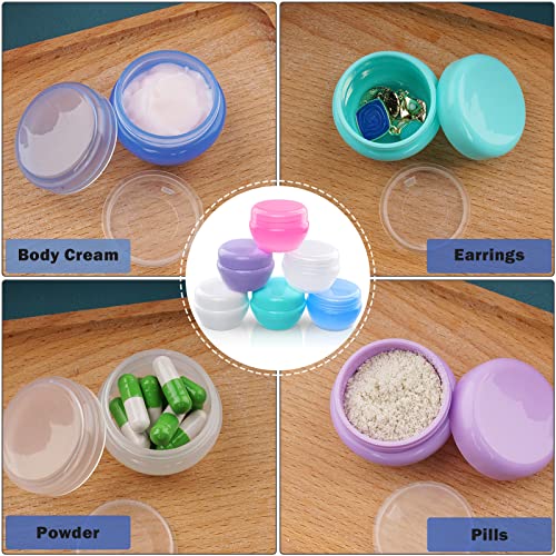 Cosywell Small Plastic Travel Jars for Creams - TSA Approved Refillable Cosmetic Containers - Leak-proof Travel Size Containers with Lid for Lotion, Makeup, Cosmetics - 6 Pieces - style: C-6 Pieces