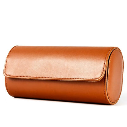 Watch Roll Travel Case - Handmade Leather Watch Rolls Box for Man - Travel Watch Roll with Velvet to Protection - Watch Roll Organizer to Home Secure Storage - color: 3-BROWN brown