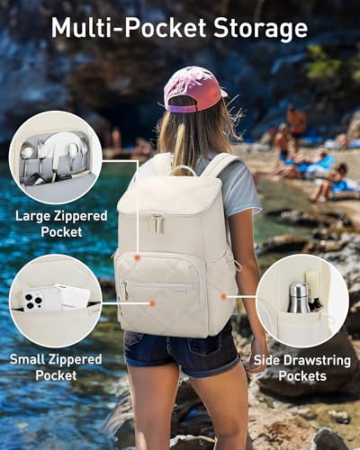 TOURIT Insulated Backpack Cooler: 30 Cans Waterproof Leakproof Soft Cooler Bag Beach Travel Picnic Camping - color: Pink, style: 30 Cans 1.0