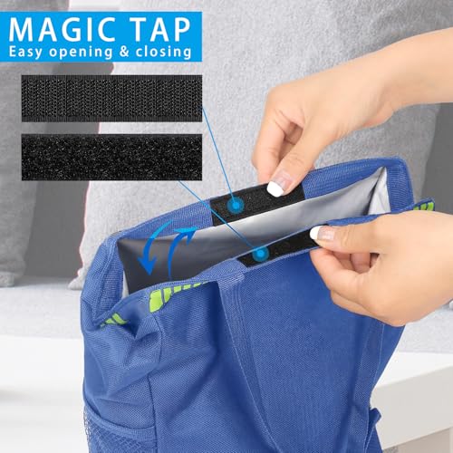 Homelove Hanging Car Trash Can with 4 Storage Pockets, Waterproof Leakproof Oxford Auto Garbage Bag, Adjustable Garbage Bag, Foldable Car Trash Bin Fit for Truck, SUV, Home, Office - color: Blue-A