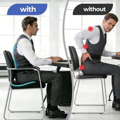 Seat Cushions for Office Chairs & Car, Ergonomic Memory Foam Seat Cushion with Breathable Holes for Tailbone Pain Relief, Sciatica