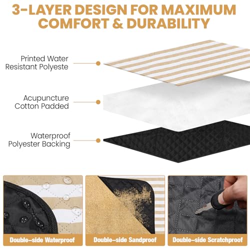 G GOOD GAIN Waterproof Picnic Blanket, 79"x79" Extra Large Beach Mat for 6 to 8 Adults, Machine Washable Outdoor Blanket for Camping, Grass, Park, Camping, Concerts, MiddleSand - color: Middlesand