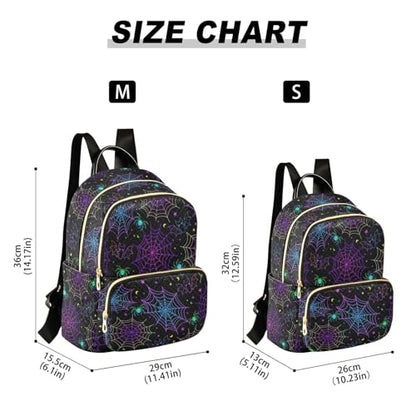 Women Fashion Backpack Purse Casual Lightweight Travel Shoulder Bag Goth Bat Spider Web Rucksack Ladies Bag, Medium - color: Color 03, size: Medium