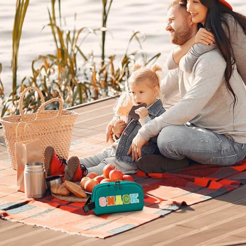 Cerbonny Mini Cooler Bag, Freezable Lunch Bag & Snack Bag, Insulated Bag for Travel/Work/School, Small Cooler Lunch Box with Detachable Gel Packs - color: Blue Green - Snack