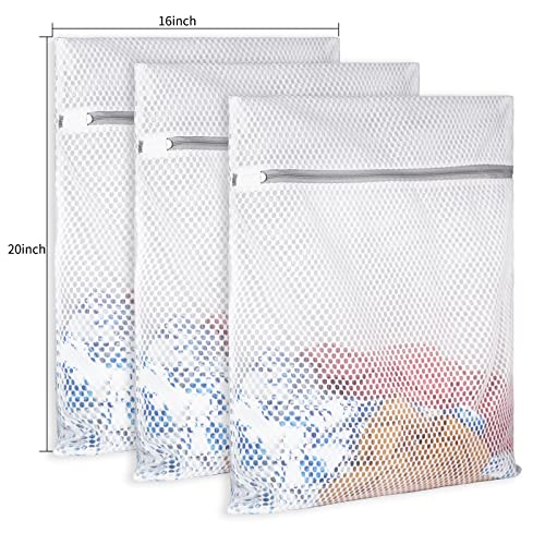 SUERIV Extra Large Honeycomb Mesh Laundry Bag125gsm Net Fabric Durable and Reusable Delicate Wash Bag,Travel Organization Bag for Lingerie,Clothes,Jeans,Bath Towel,Sock (3 Large) - size: 3 Large