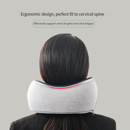 Travel Pillow 100% Pure Memory Foam Neck Pillow, Comfortable & Breathable Cover, Machine Washable, Airplane Travel Kit with 3D Contoured Eye Masks, Earplugs (Blue) - color: Blue