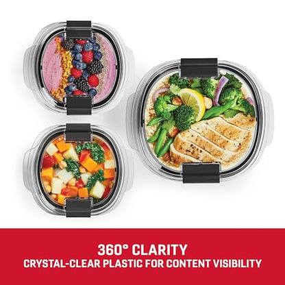 Rubbermaid Brilliance® Round Leak Proof Food Storage Containers, 6 Piece Set (Pack of 2) - size: 6-Piece (Rounds, Pack of 2)