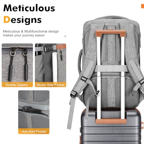 Luggage Sets 3 Piece with Spinner Wheels, Lightweight PC Hardside Suitcase with TSA Lock & YKK Zippers, 20 Inch Carry On Luggage with Travel Bag for Men and Women, Grey - color: Grey, size: 3 Piece Set (20inch)