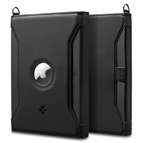 Spigen Life for Passport Card Cover Holder with RFID Blocking Technology Wallet Travel Documents Organizer Protector Accessories, SIM Card Pin Included - color: Black - with AirTag Holder