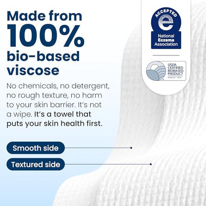 Clean Skin Club Clean Towels XL®, Travel Pack 100% USDA Biobased Disposable Face Towel, Eczema Association Accepted,Dry Wipes, TSA-Approved Travel Essential, 3 Packs, 30 ct Total - size: 30 Count (Pack of 3)
