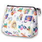 POPUPS Large Makeup Bag with Zipper - Waterproof Neoprene Cosmetic Bag 7.7 x 10.75 x 5 inches - color: Print Construyendo Futuros White