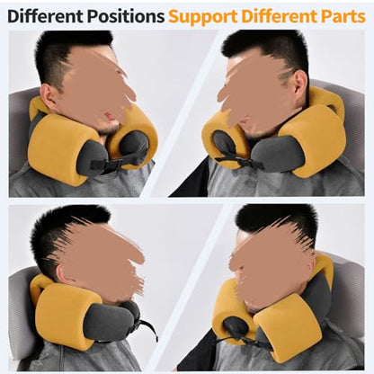3-Ring Memory Foam Travel Neck Pillow It has obtained a Patent. The Three Rings can be movably Adjusted to Provide Flexible Support for The Neck, Head, and Other Areas.Yellow - color: Yellow