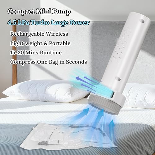 Vacuum Sealing Bags for Clothing Travel,Space Saver Vacuum Storage Bags with Air Pump,Compression Packing for Luggage and Clothes Travel (15 Combo Bags+Electric Pump) - size: 15 Combo Bags+Electric Pump