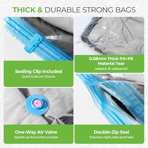 Vacuum Storage Bags for Travel - 12 Pack Compression Packing with Wireless Electric Pump for Luggage Vacuum Seal Bags for Clothes Space Saver Organizer for Moving Clothing Suitcase Travel - size: 12 Combo Travel Size