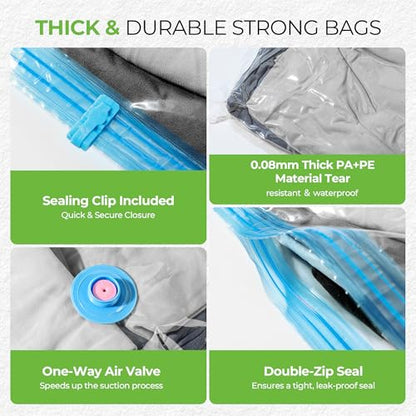 Vacuum Storage Bags for Travel - 12 Pack Compression Packing with Wireless Electric Pump for Luggage Vacuum Seal Bags for Clothes Space Saver Organizer for Moving Clothing Suitcase Travel - size: 12 Combo Travel Size
