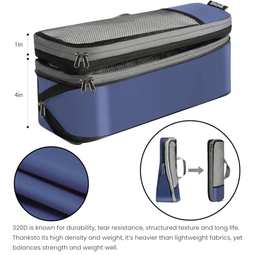 BAGAIL 4 Set/6 Set/8 Set Compression Packing Cubes Travel Accessories Expandable Packing Organizers (Half Mesh, 6-Navy) - color: 6-Navy, style: Half Mesh