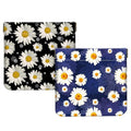 2Pcs PU Leather Small Squeeze Coin Purse Pouch Mini coin Bag Unique And Cute Wallet Cosmetic Bags Change Bag For Women Girls Men Daisy Print - color: Daisy Print