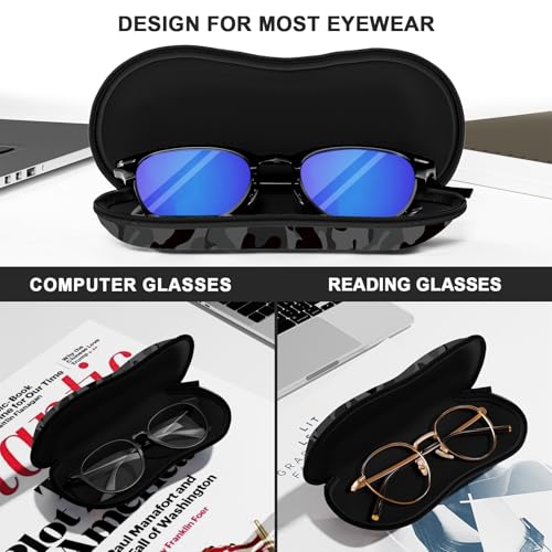 Sunglasses Soft Case, Ultra Light Portable Neoprene Zipper Glasses Case for Men Women - color: Black Camouflage