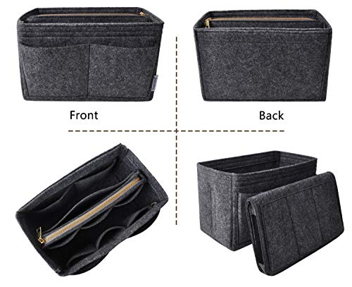 Vercord Felt Organizer Insert For Purse Handbag Tote Bag In Bag Inside Shaper Divider Neo Dark Grey Small - color: A Dark Grey, size: Small