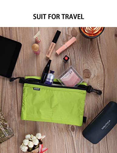 GOX Travel Toiletry Bag, Carry On Small Zipper Pouch, Cosmetic Kit Makeup, Digital Bag, Water Repellent Nylon (Green) - color: Green