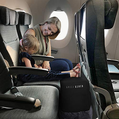 Koala Kloud 3 Height Travel Foot Rest - Gray Inflatable Foot Rest Pillow, Car Seat, Airplane Bed for Toddler Travel Essentials Kids Accessories - color: Black