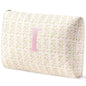 HBselect Initial Quilted Makeup Bag, Pink Cosmetic Travel Toiletry Bag, Flowers Coquette Zipper Make Up Pouch Organizer Teen Girl Gift Trendy Stuff I - color: 1Pc Medium Pinkflower, style: I