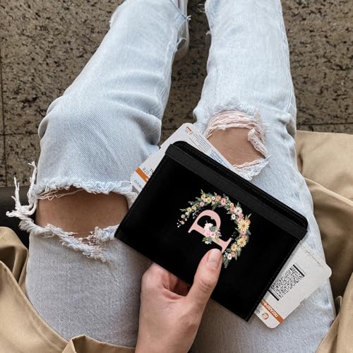 Cute Passport Holder and Holder Combo Passport Cover with RFID Blocking Women Men Compatible Wallet Credit Card Protector (Black-P) - color: Black-P
