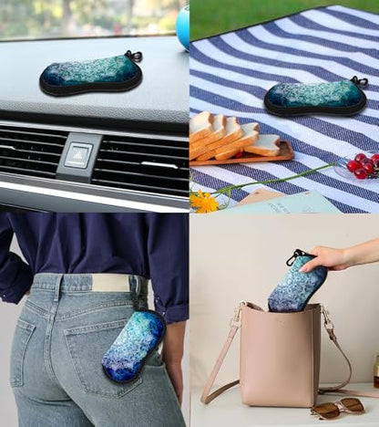 Sunglasses Case Soft Glasses Cases for Women Pouch Eyeglass Bag Eye Glass Kids Girls Sun Glasses Cute Kawaii - color: Blue Mandala