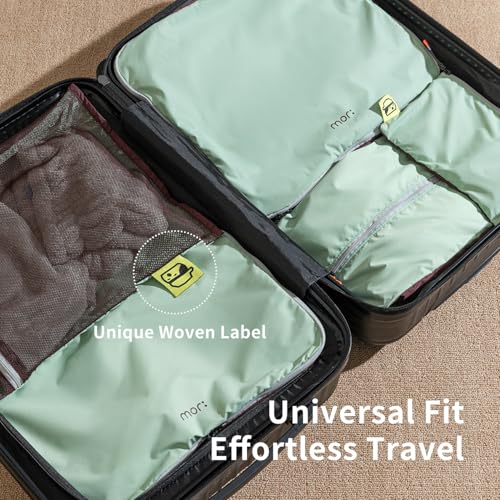 Morning Deer Packing Cubes for Travel,5 Set Hanging Luggage Storage Organizer Bags for Suitcase, Optimized Packing Bags Perfect for Vacation or Business, Organize Clothes, Shoes, Toiletries,Cards