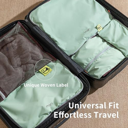 Morning Deer Packing Cubes for Travel,5 Set Hanging Luggage Storage Organizer Bags for Suitcase, Optimized Packing Bags Perfect for Vacation or Business, Organize Clothes, Shoes, Toiletries,Cards