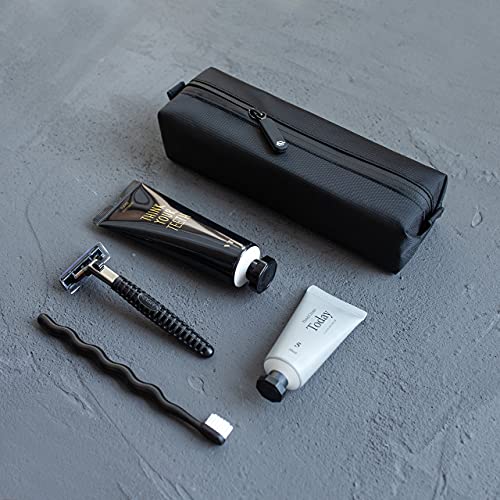 Comfyable Small Toiletry Bag for Men, Slim Mini Toothbrush Bag, Dopp Kit Bag - color: Black, size: Small
