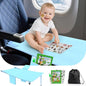 Omzer Baby Toddler Airplane Bed - Flyaway Kids Airplane Bed for Toddler Airplane Seat Extender for Kids with 2 Pockets and Toys Portable Lightweight Baby Travel Essential Footrest for Flights - Blue