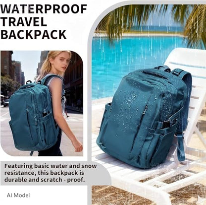Travel Backpack for Women Men Carry on Backpack, Airline Approved Large Travel Bag Flight Approved Personal item, 15.6 Inch Laptop Backpack Casual Daypack for Weekender Hiking-DEEP BLUE - color: Deep Blue
