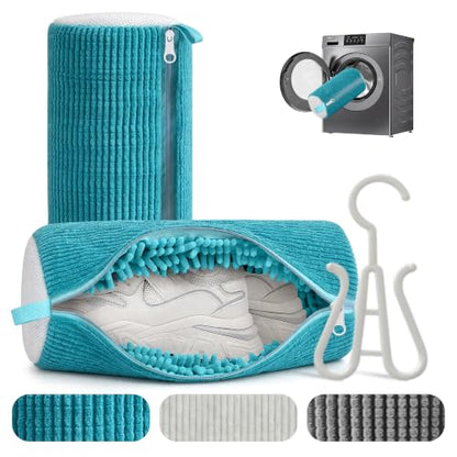 2 Pack Heavy Duty Shoe Wash Bags, 440g Reusable Sneaker Laundry Bags with Auto-Lock Zipper for Sneakers, Slippers & Boots – New2026 - color: Blue