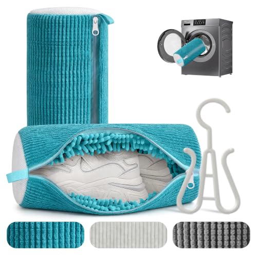 2 Pack Heavy Duty Shoe Wash Bags, 440g Reusable Sneaker Laundry Bags with Auto-Lock Zipper for Sneakers, Slippers & Boots – New2026 - color: Blue
