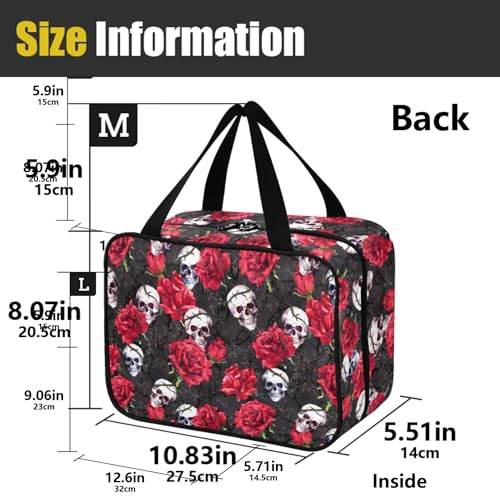 MNSRUU Toiletry Bag, Gothic Skulls Pattern, Waterproof Cosmetic Case for Travel, Women - color: Skulls 007