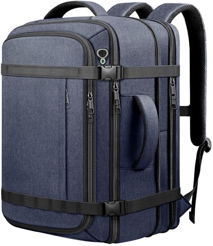 Travelability Carry On Backpack,Expandable 1-7 DAYS Roomy Travel Backpack with Cable Access Port,Anti Theft Water Resistant Fits 18.4"Laptop Large Business Backpack for Men Women,Flights Approve,Blue - color: Blue, size: 18.4inch (22"x14"x9")