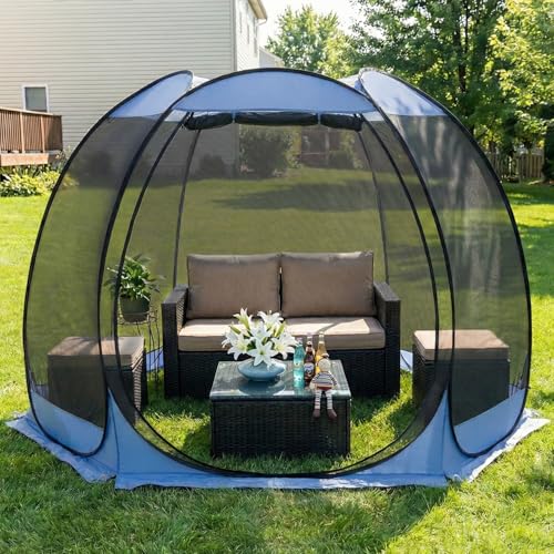 Alvantor Pop Up Screen House Tent, Instant Outdoor Gazebo with Mosquito Netting & UPF 50+ Sun Protection, Portable Canopy Shelter for Patio, Backyard, Camping (2-10 Person) - color: Charcoal Gray, size: 10'x10'