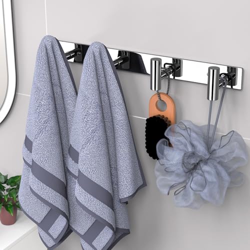 VAEHOLD Hat and Coat Wall Mount Rack - Hooks for Robes, Bags, Keys, and Towels - Bathroom Towel Hanger Organizer (Polished Chrome, “T“ Shape 4 Hooks 1 Pack) - color: Polished Chrome, size: “T“ Shape 4 Hooks 1 Pack
