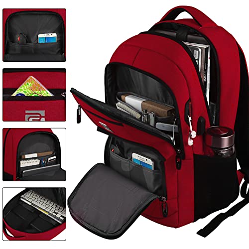 Volher Laptop Backpack,Business Travel Anti Theft Slim Durable Laptops Backpack,Water Resistant College Computer Bag for Women & Men Fits 15.6 Inch Laptop and Notebook-Red - color: Red, size: 15.6 Inch, style: Laptop