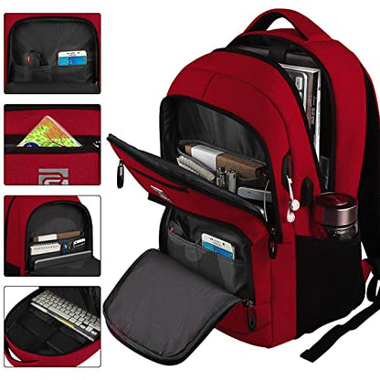 Volher Laptop Backpack,Business Travel Anti Theft Slim Durable Laptops Backpack,Water Resistant College Computer Bag for Women & Men Fits 15.6 Inch Laptop and Notebook-Red - color: Red, size: 15.6 Inch, style: Laptop