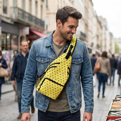 Yellow Dots Crossbody Sling Bag Men Women, Casual Shoulder Backpack, Chest Daypack Satchel for Hiking Travel - color: Color 10