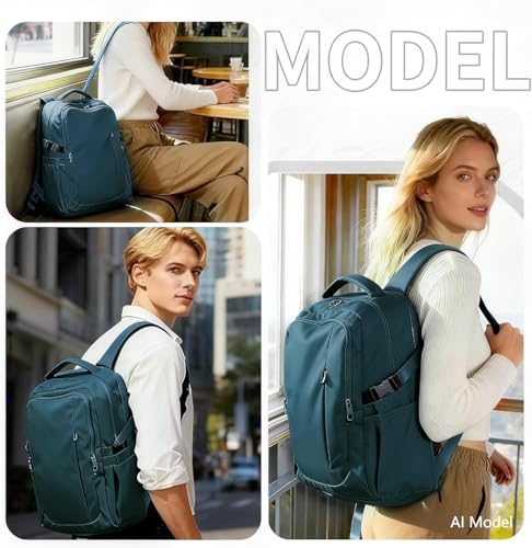 Travel Backpack for Women Men Carry on Backpack, Airline Approved Large Travel Bag Flight Approved Personal item, 15.6 Inch Laptop Backpack Casual Daypack for Weekender Hiking-DEEP BLUE - color: Deep Blue