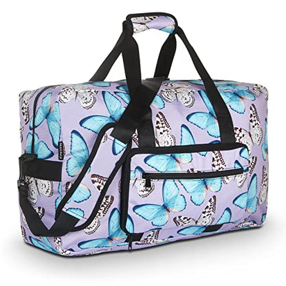 F.FETIVIN Weekender Bag Carry On Travel Duffle Medium Overnight Bag for Women(Butterfly) - color: A-Butterfly