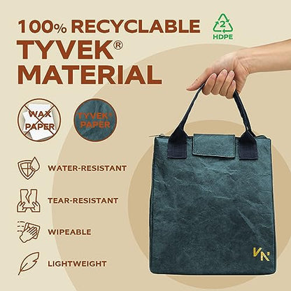 VonNova Women’s Insulated Lunch Bag with Premium 4mm Cooler Insulation, Cute Large 7L Lunch Tote for Office, Durable Small Lunch Box for Women, Stylish Lunchbox for Adults, Teens, Nurses, Teachers - color: Blue