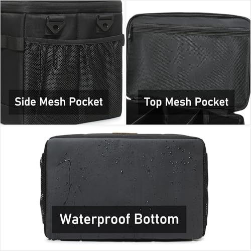 Tactical Camping Storage Bag 28L Tactical Utility Tote Bag Camping Cookware Organizer Trunk Organizer - color: Black